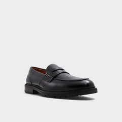 Aleris Black Men's Dress Shoes - Loafer, Lug sole