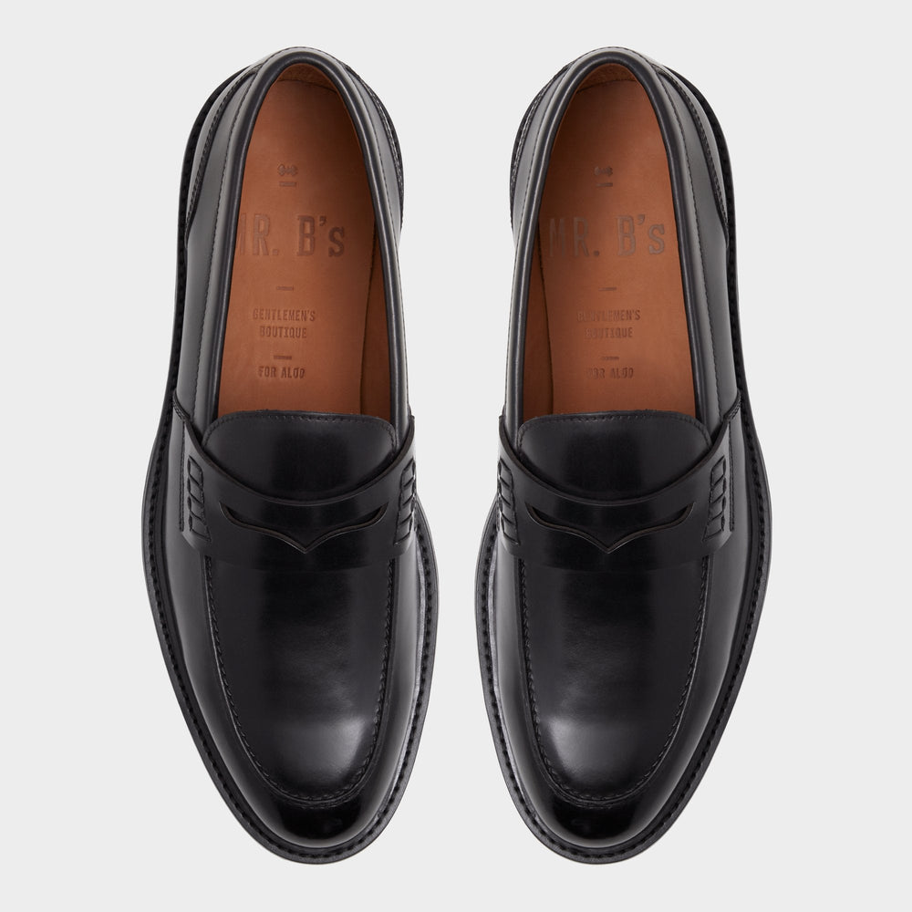 Aleris Black Men's Dress Shoes - Loafer, Lug sole