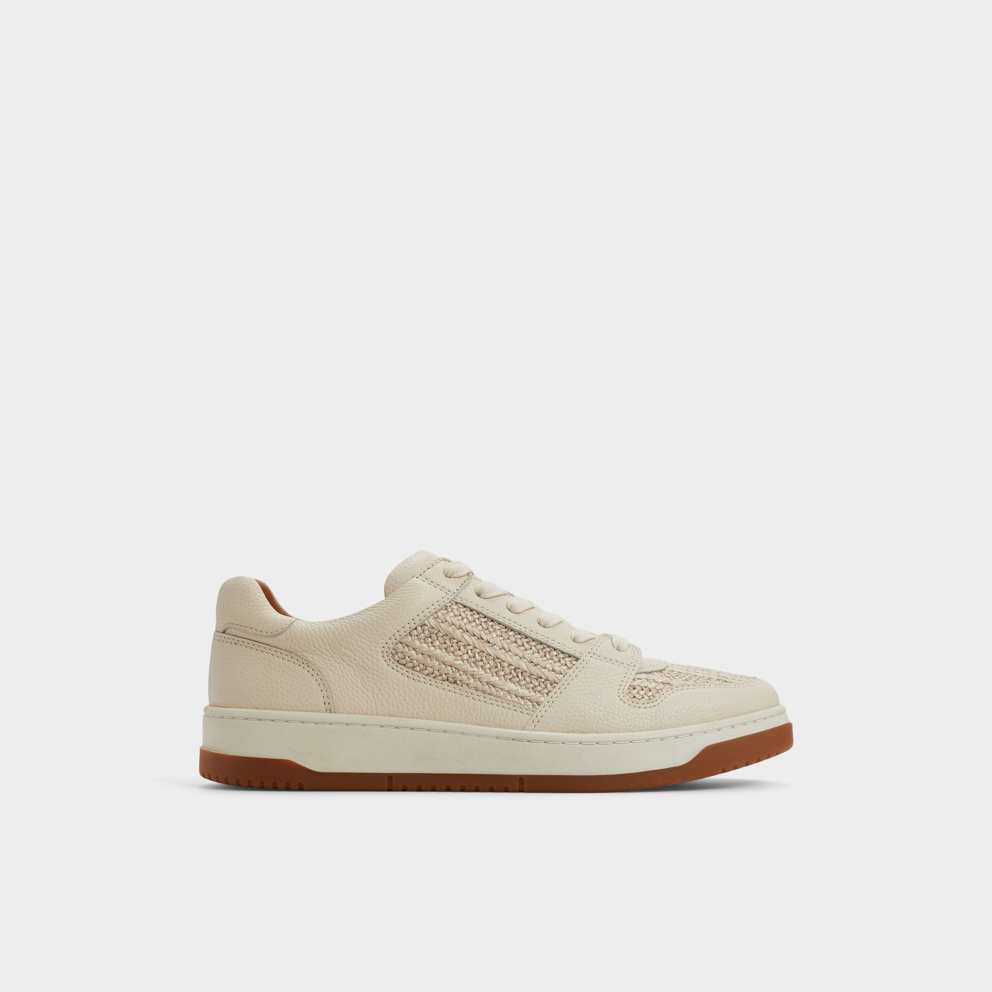 Ludlow White Leather Mixed Material Men's Low top - Low top sneaker