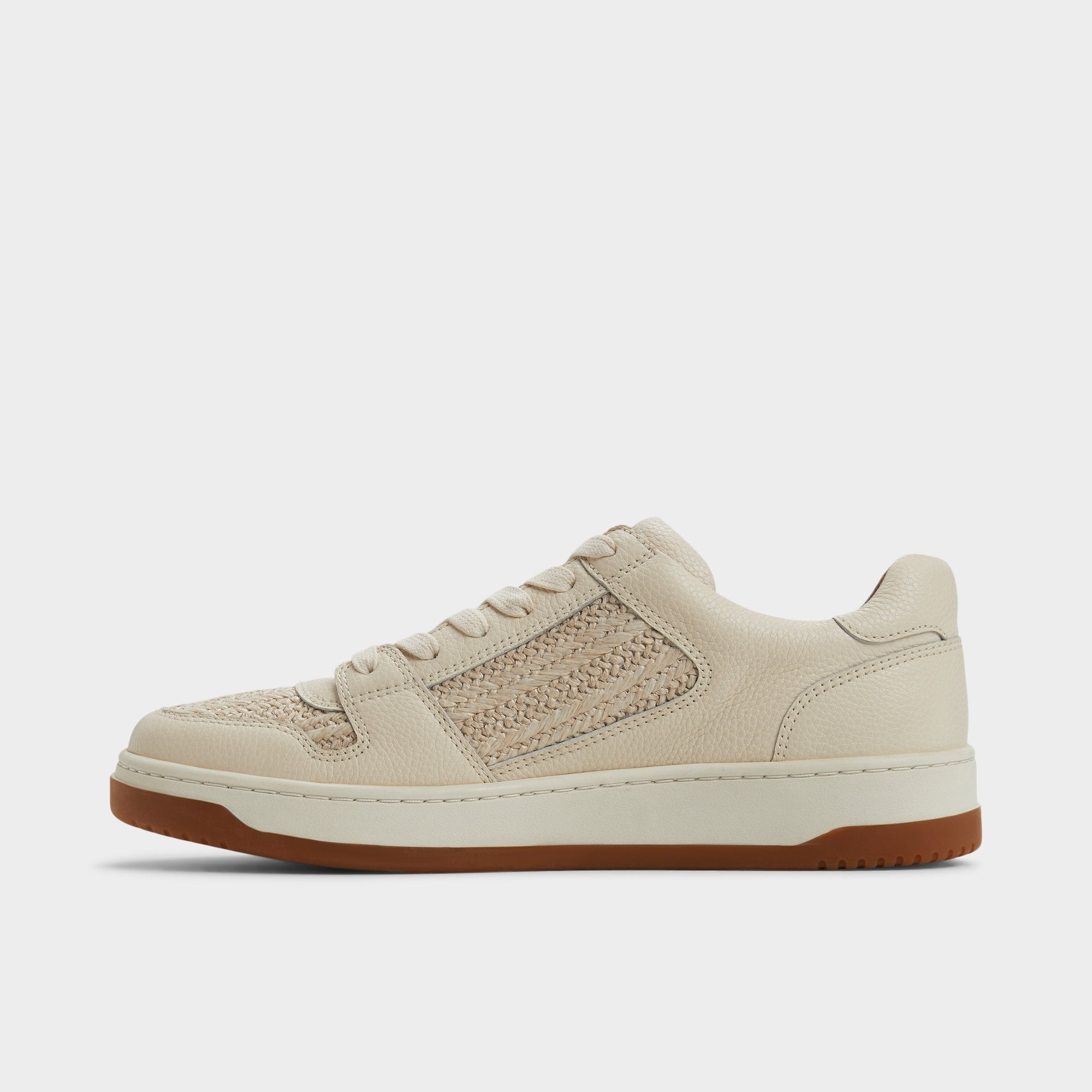 Ludlow White Leather Mixed Material Men's Low top - Low top sneaker