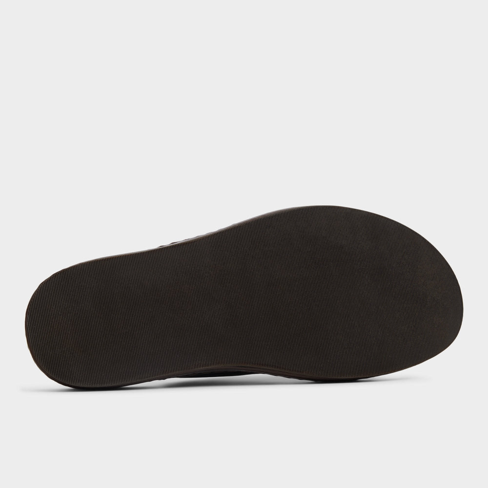 Steele Dark Brown Men's Sandals & Slides - Slide sandal