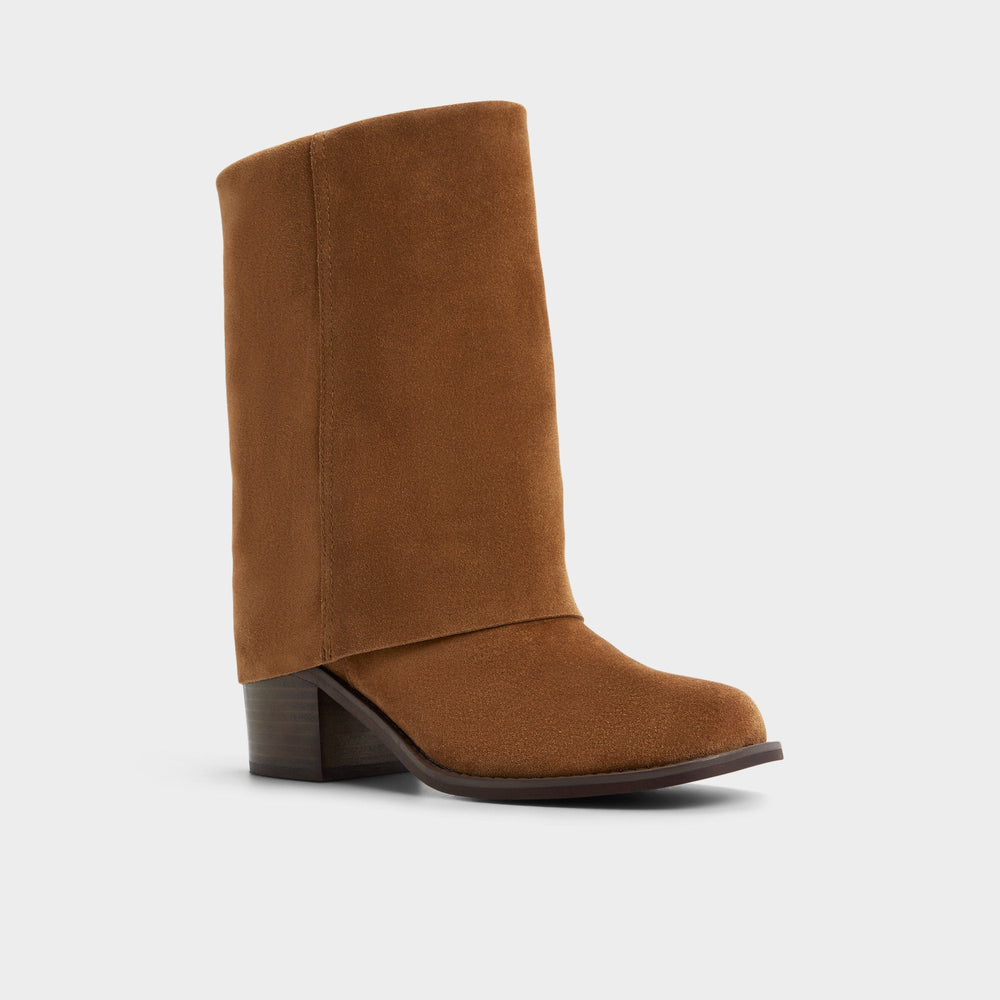 Nolya in Medium Brown - Ankle boot, Block heel