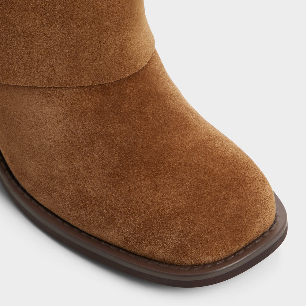 Nolya in Medium Brown - Ankle boot, Block heel