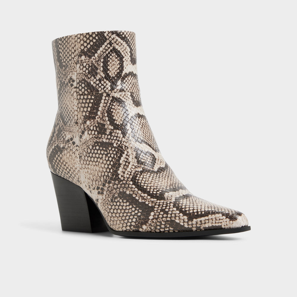 Shanah in Open Brown - Ankle boot, Block heel