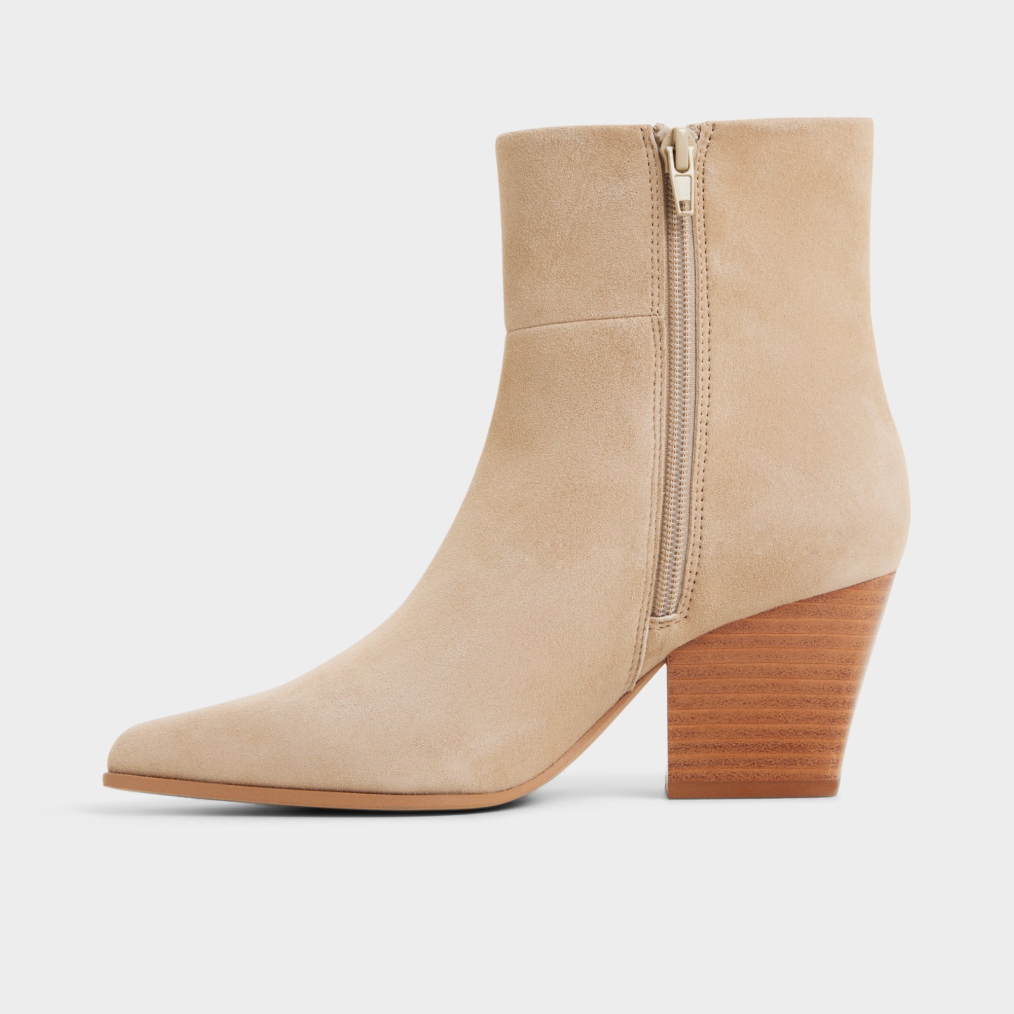 Shanah in Light Beige - Ankle boot, Block heel
