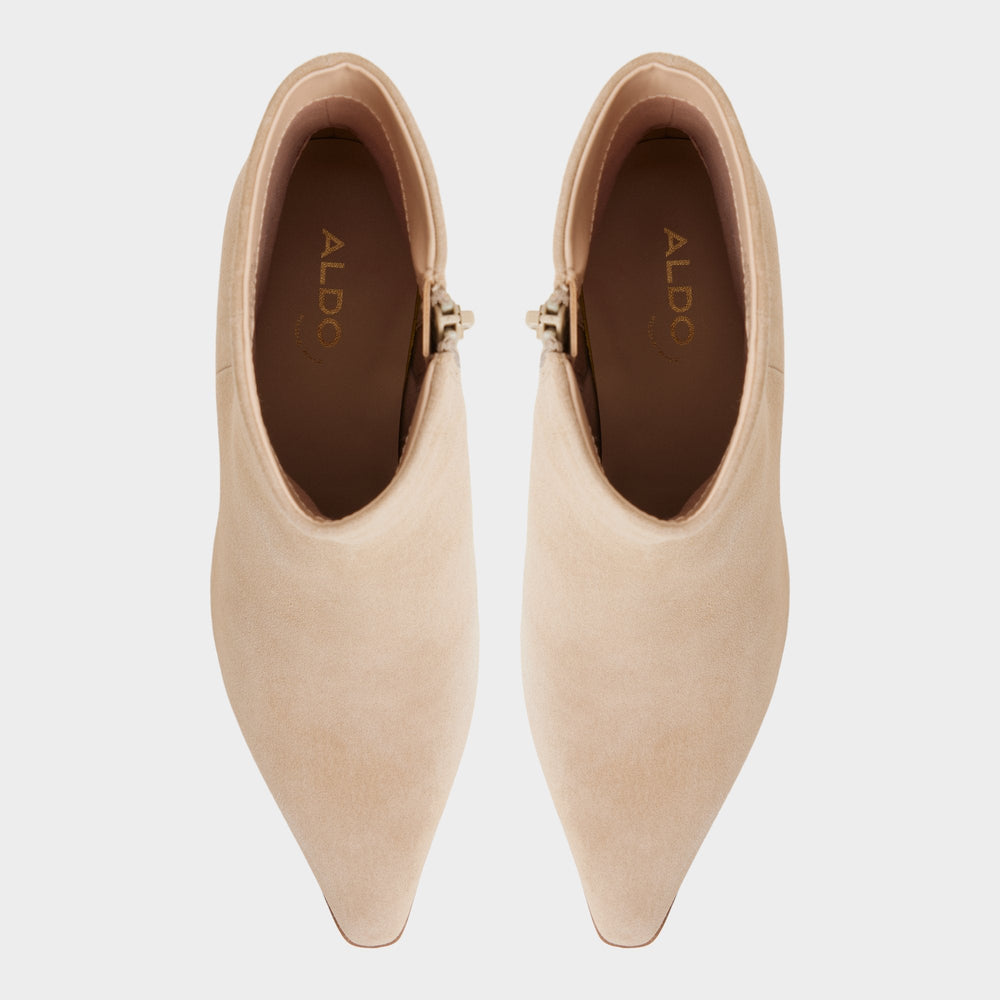 Shanah in Light Beige - Ankle boot, Block heel