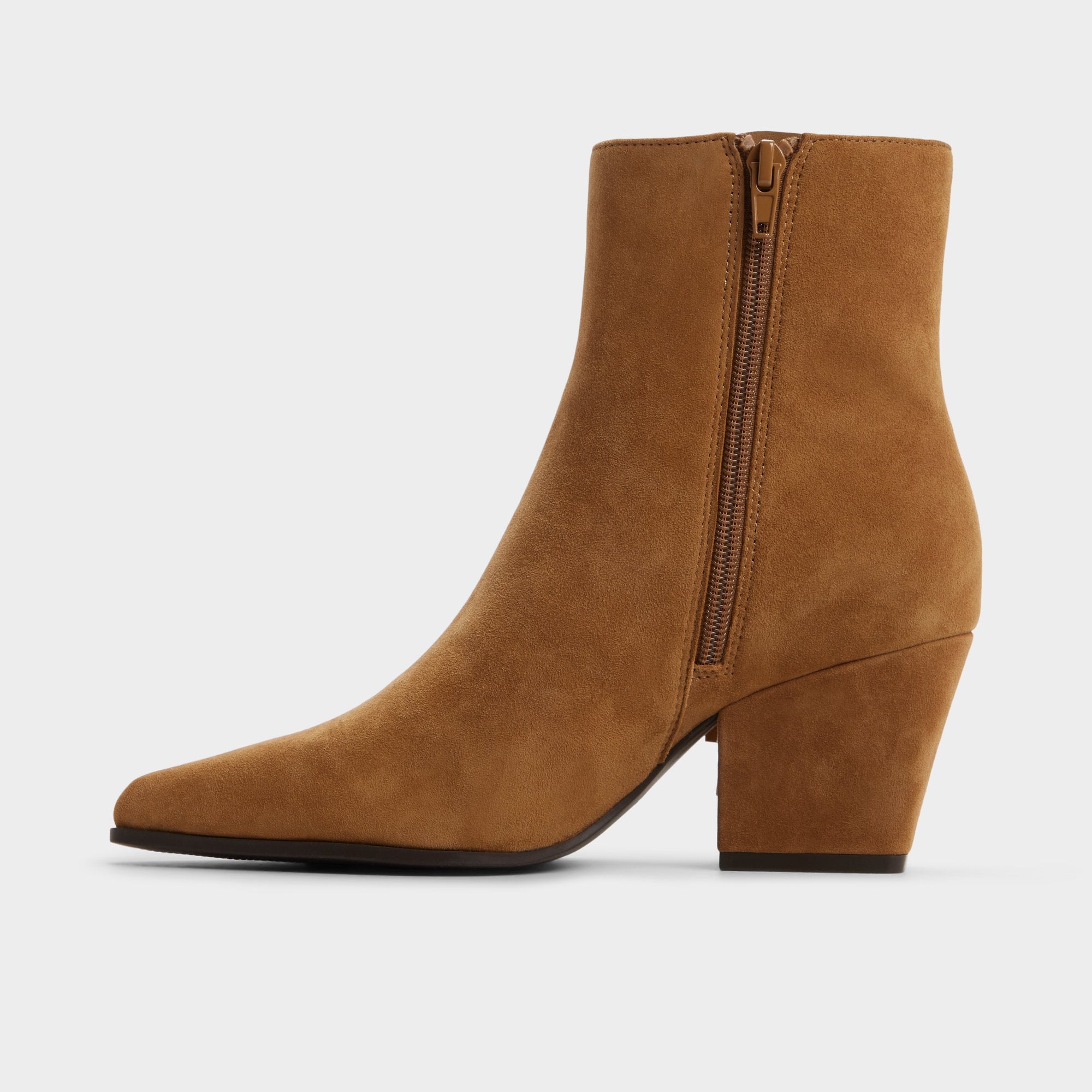Shaniah in Light Brown - Ankle boot, Block heel