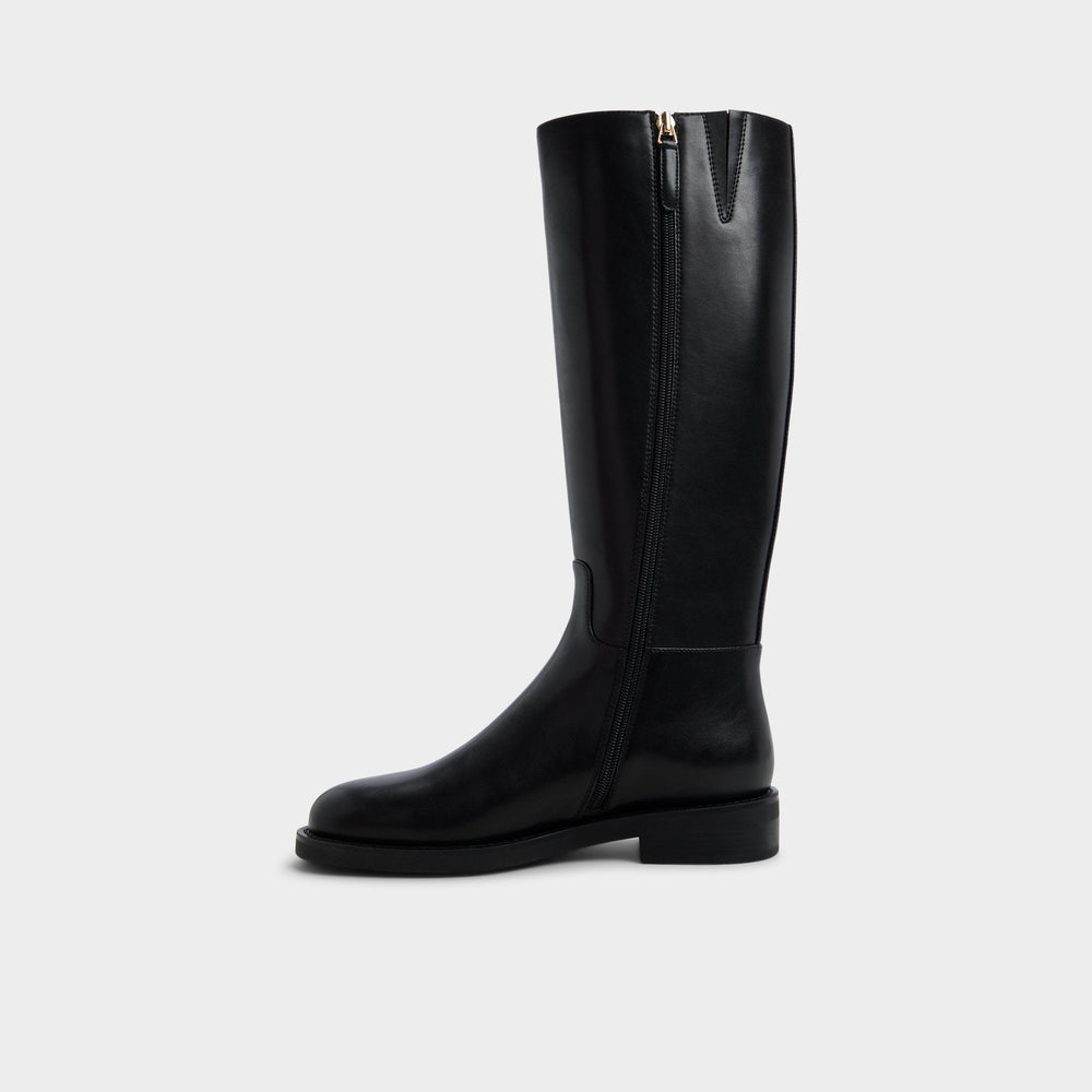 Charley in Black - Knee-high boot, Cup sole