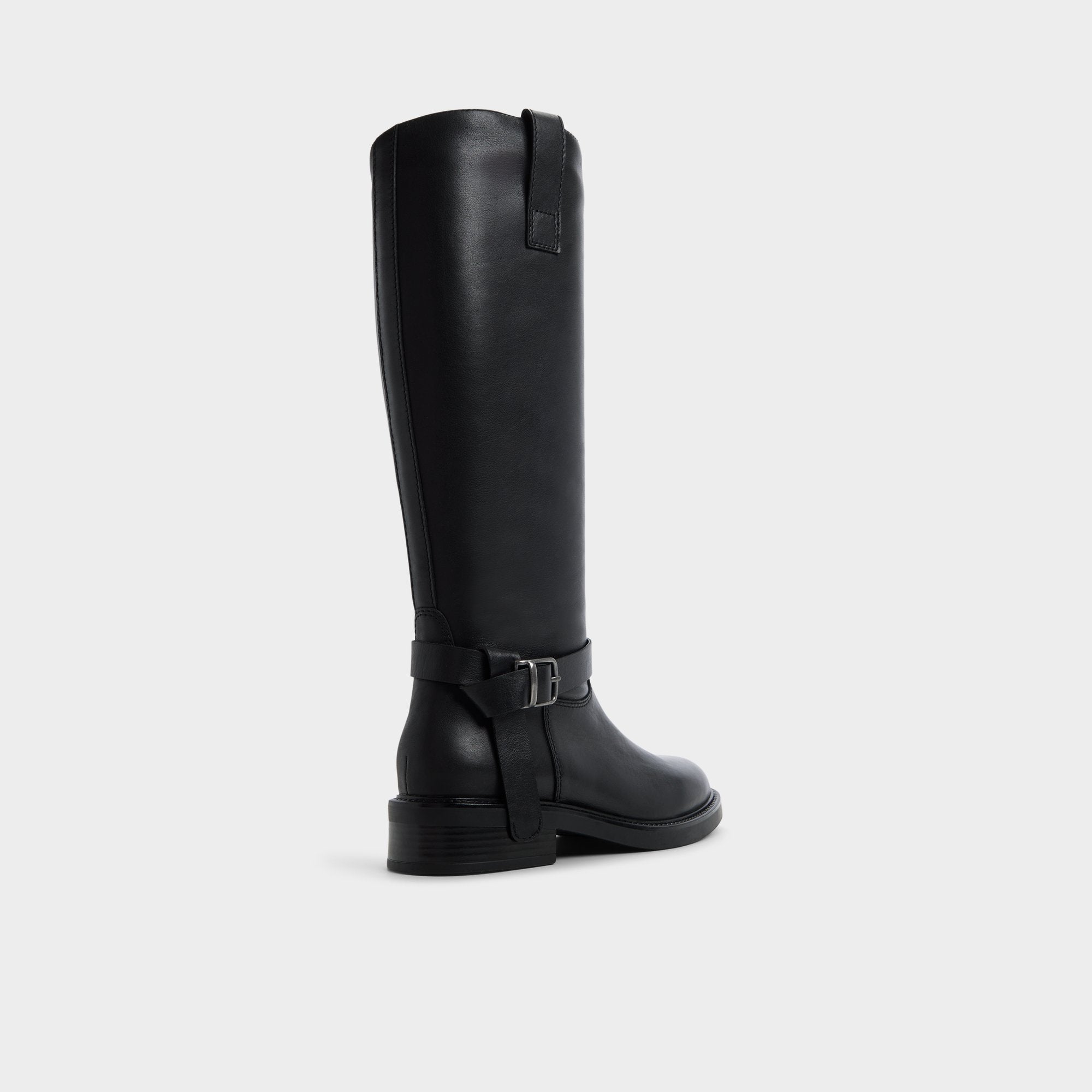 Philippa in Black - Riding boot, Block heel