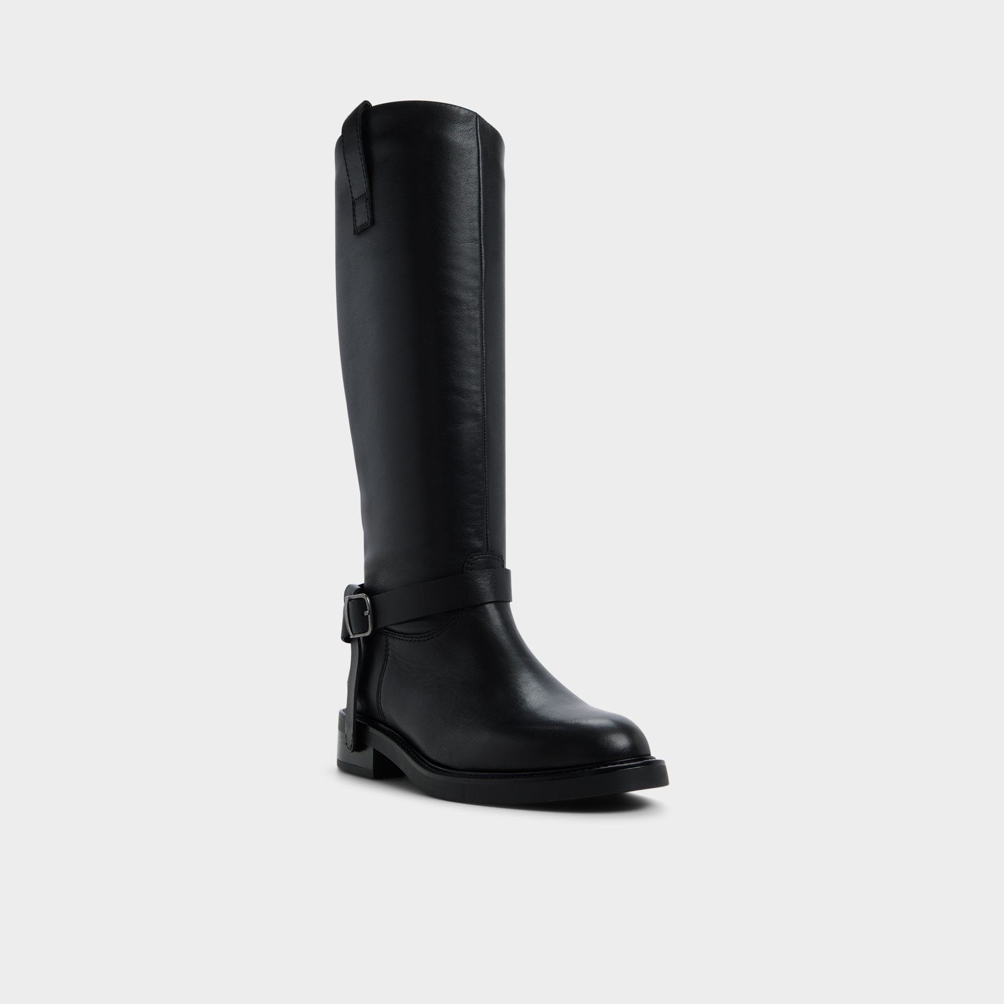 Philippa in Black - Riding boot, Block heel