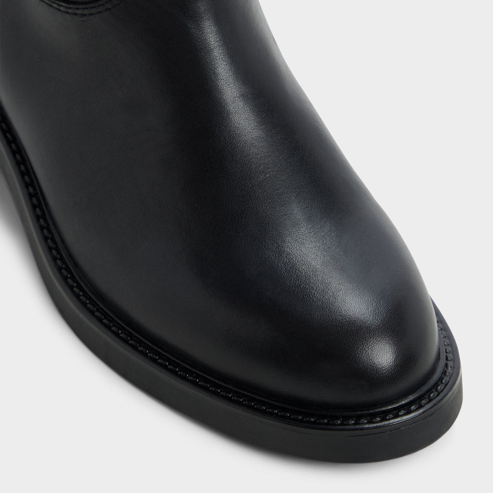 Philippa in Black - Riding boot, Block heel