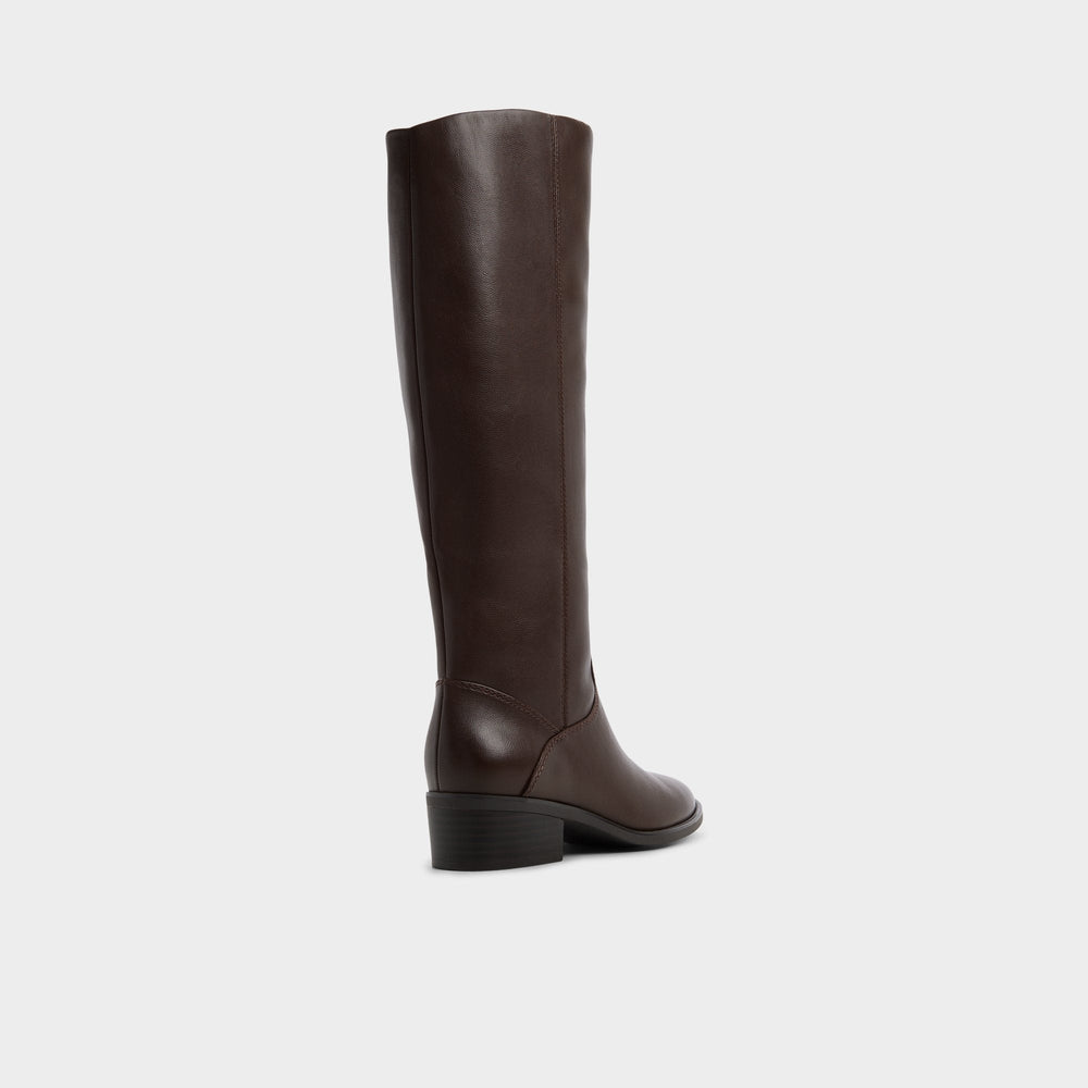 Kaydienh in Dark Brown - Knee-high boot, Block heel
