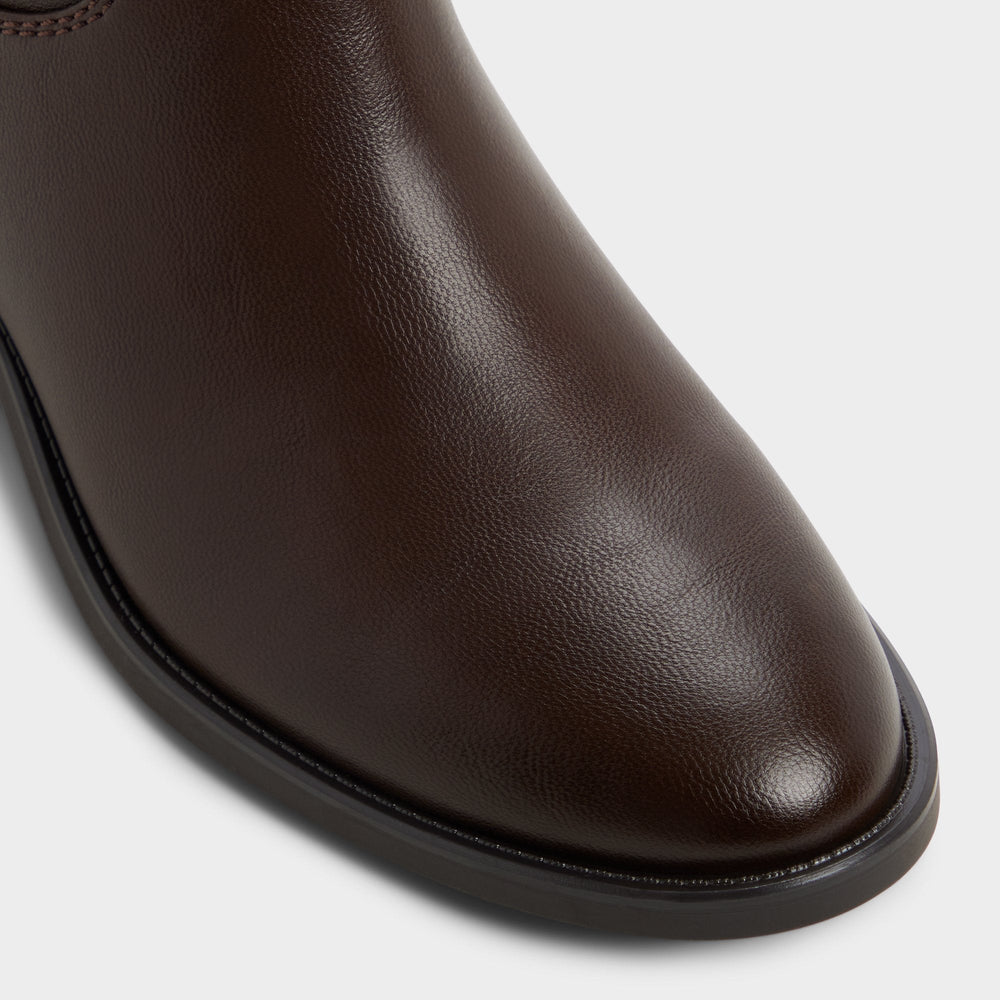 Kaydienh in Dark Brown - Knee-high boot, Block heel
