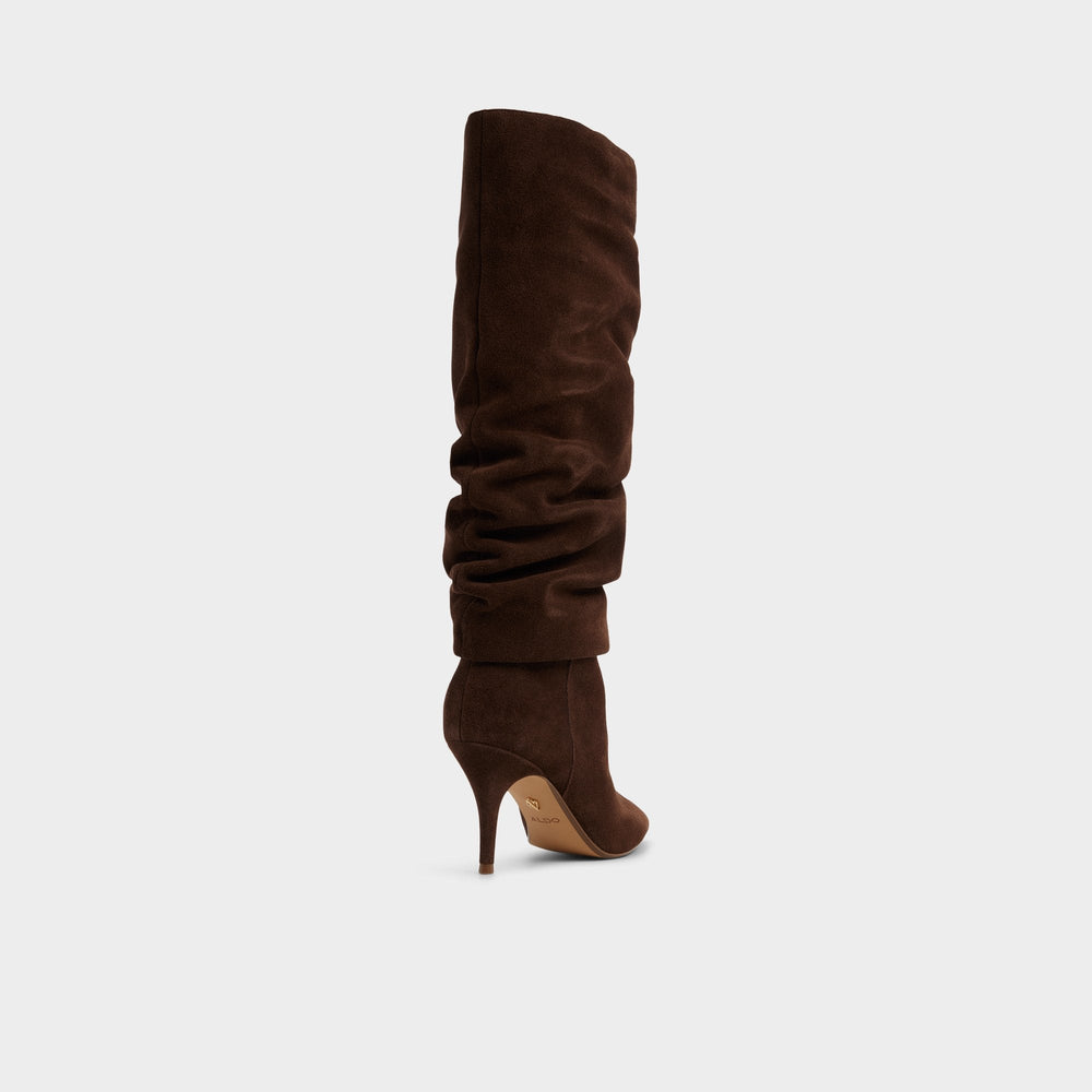 Kimmia in Medium Brown - Knee-high boot, Stiletto heel