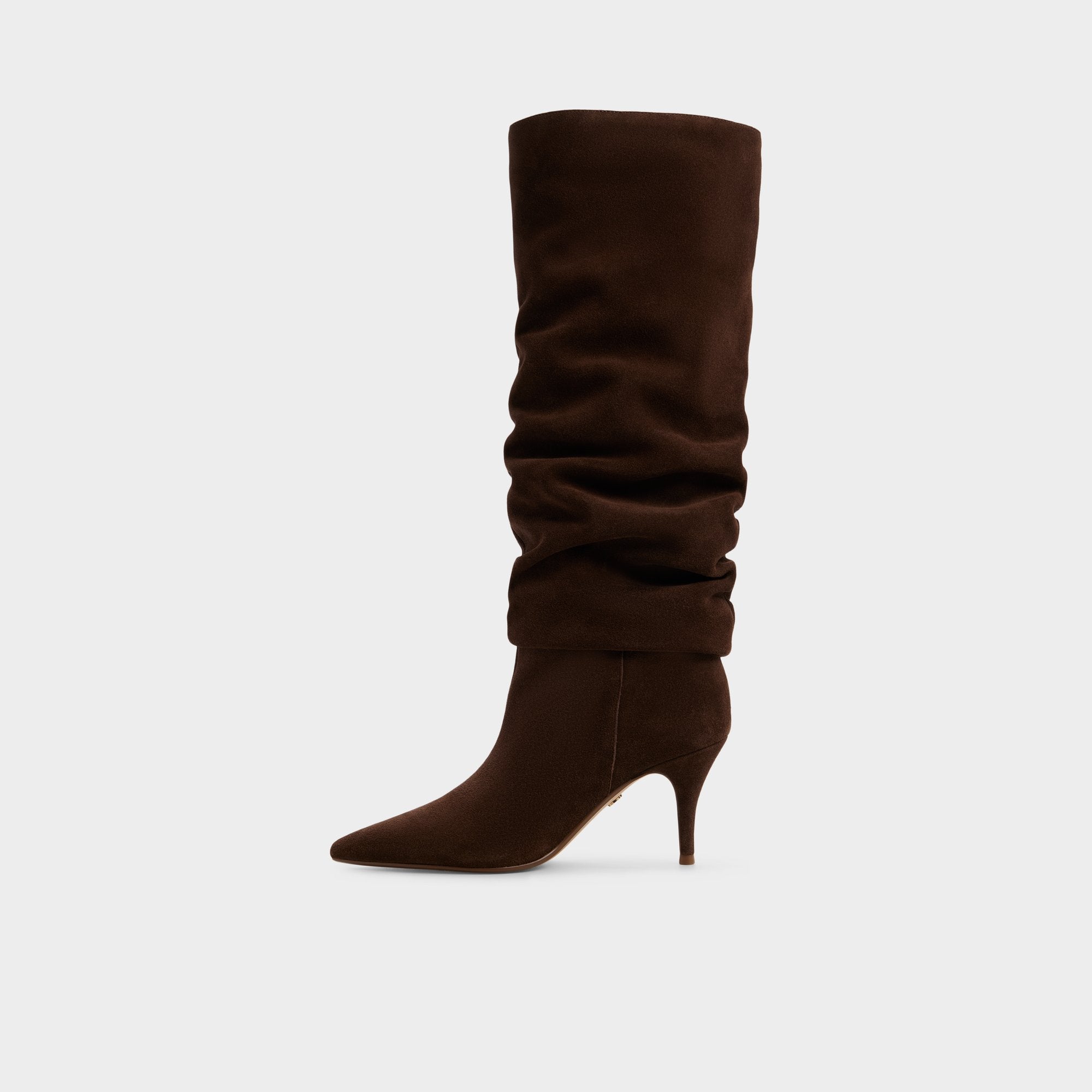 Kimmia in Medium Brown - Knee-high boot, Stiletto heel
