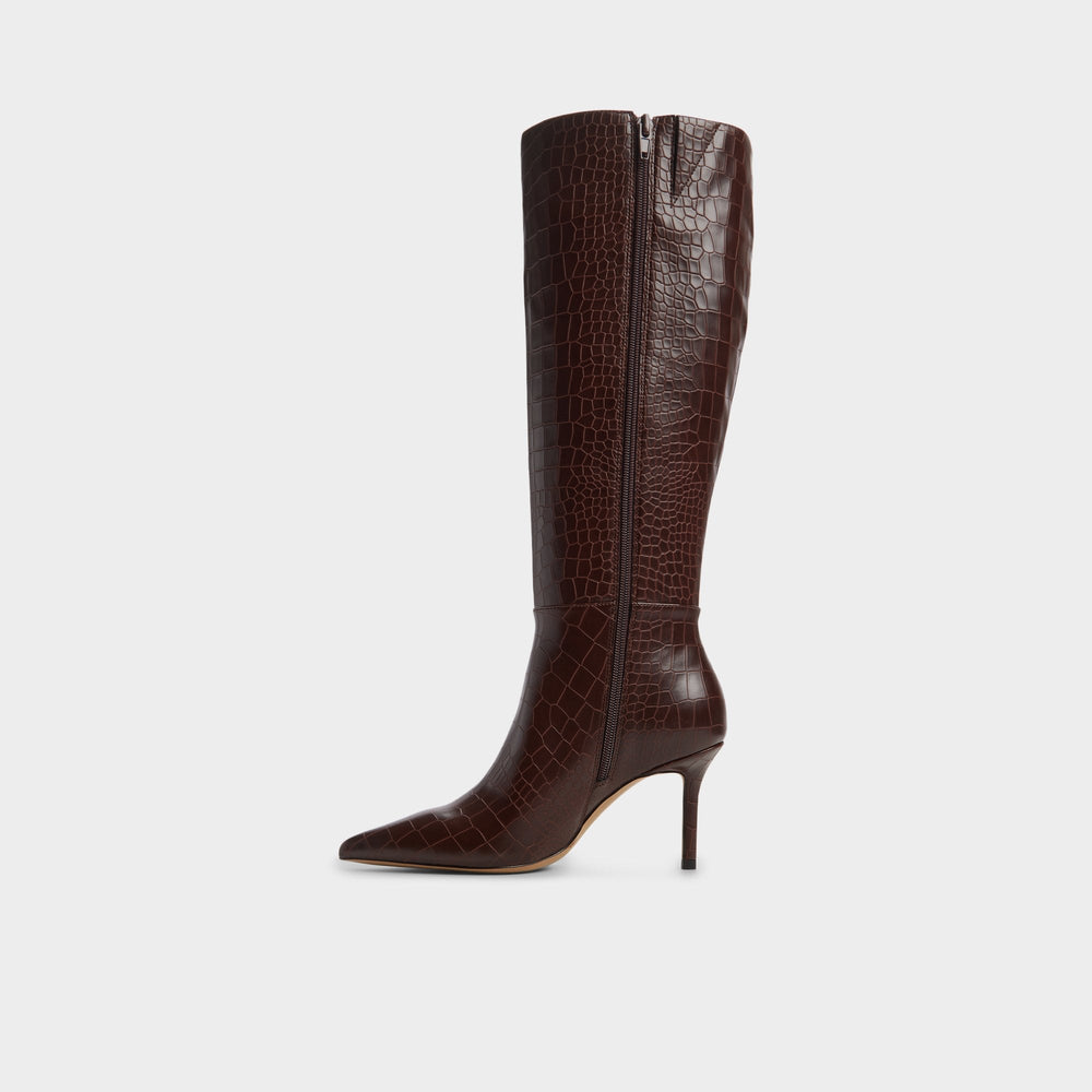 Saphiria Dark Brown Women's Tall Boots - Knee-high boot, Stiletto heel