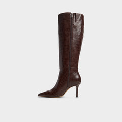 Saphiria Dark Brown Women's Tall Boots - Knee-high boot, Stiletto heel