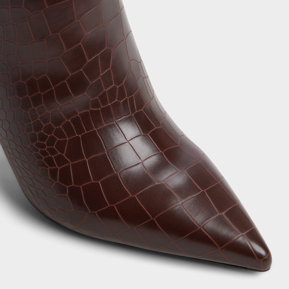 Saphiria Dark Brown Women's Tall Boots - Knee-high boot, Stiletto heel