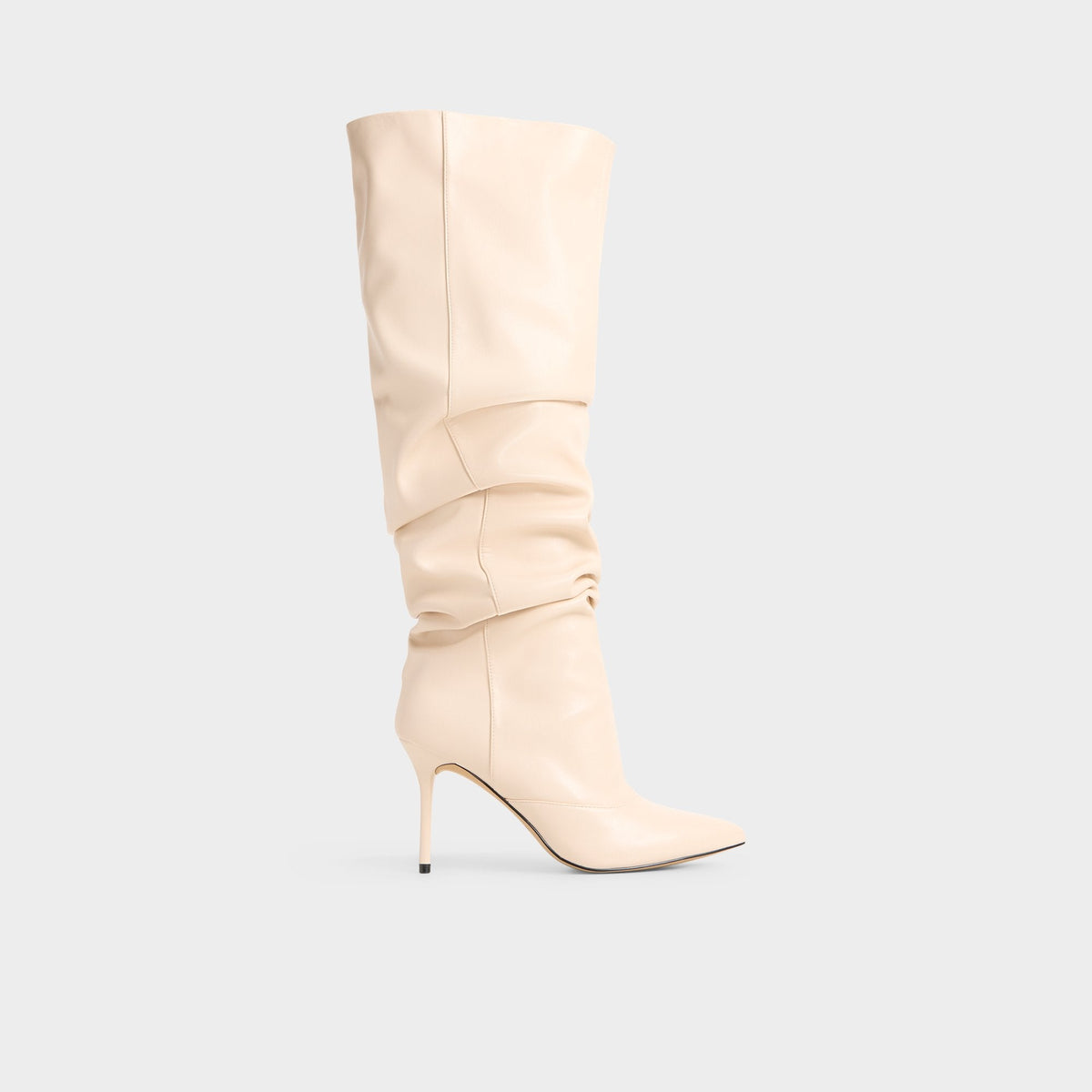 Daroba in Cream - Over-the-knee boot, Stiletto heel