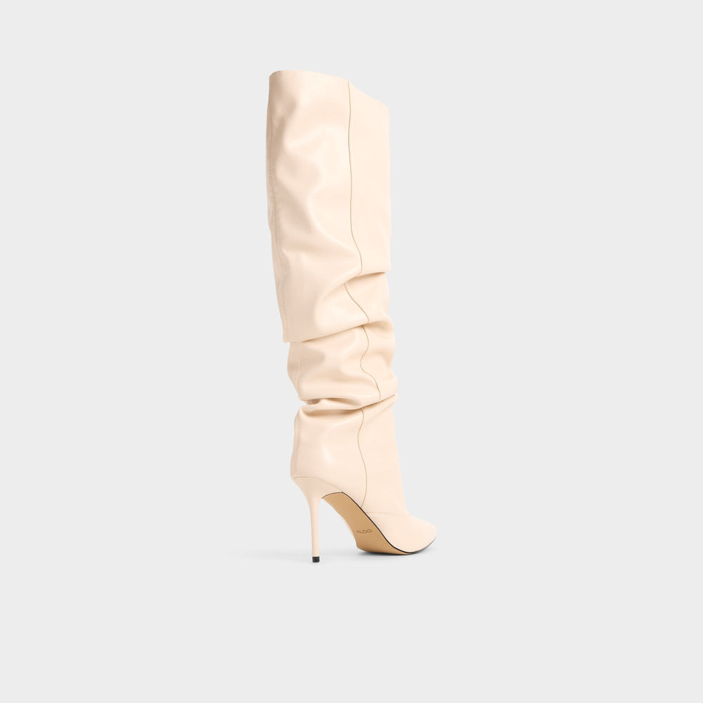 Daroba in Cream - Over-the-knee boot, Stiletto heel