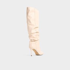 Daroba in Cream - Over-the-knee boot, Stiletto heel