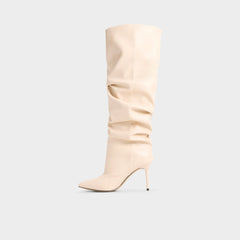 Daroba in Cream - Over-the-knee boot, Stiletto heel