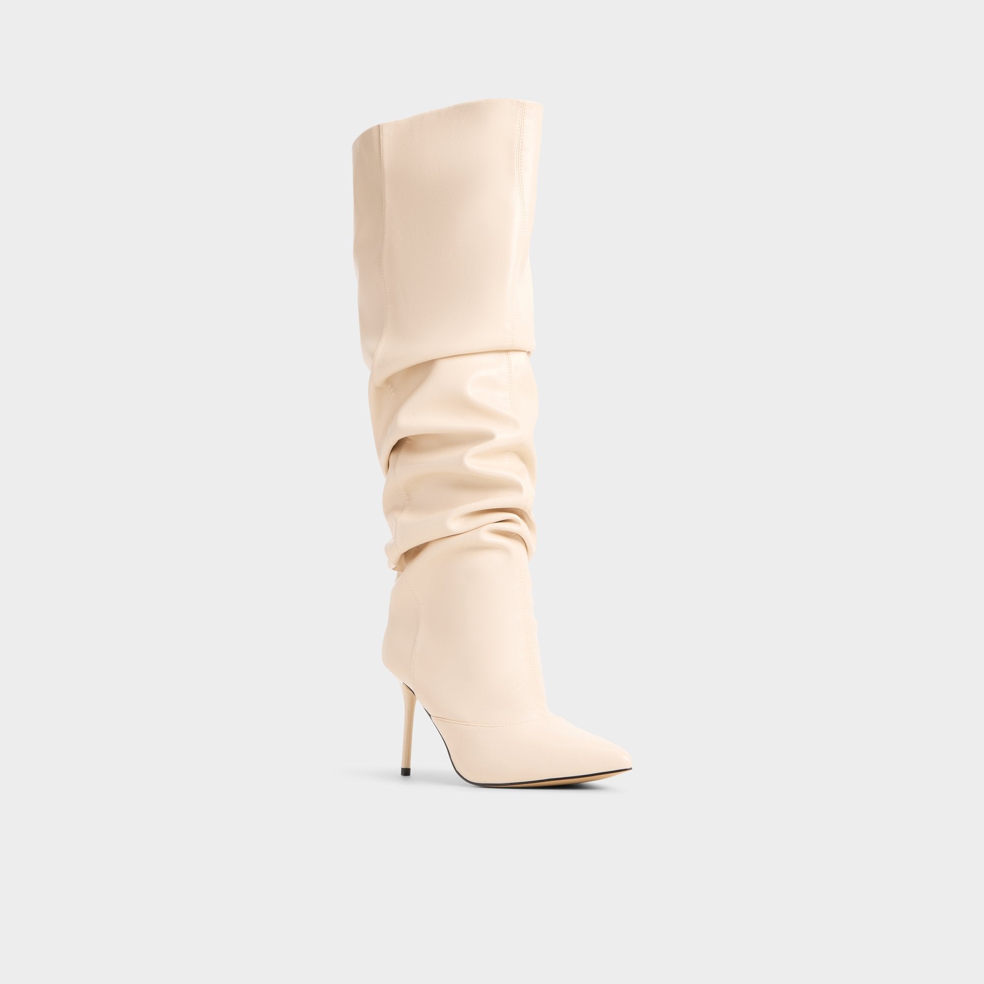 Daroba in Cream - Over-the-knee boot, Stiletto heel