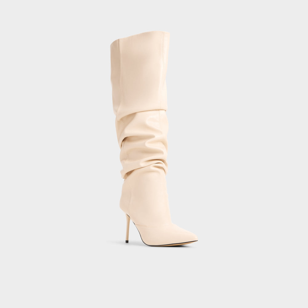 Daroba in Cream - Over-the-knee boot, Stiletto heel