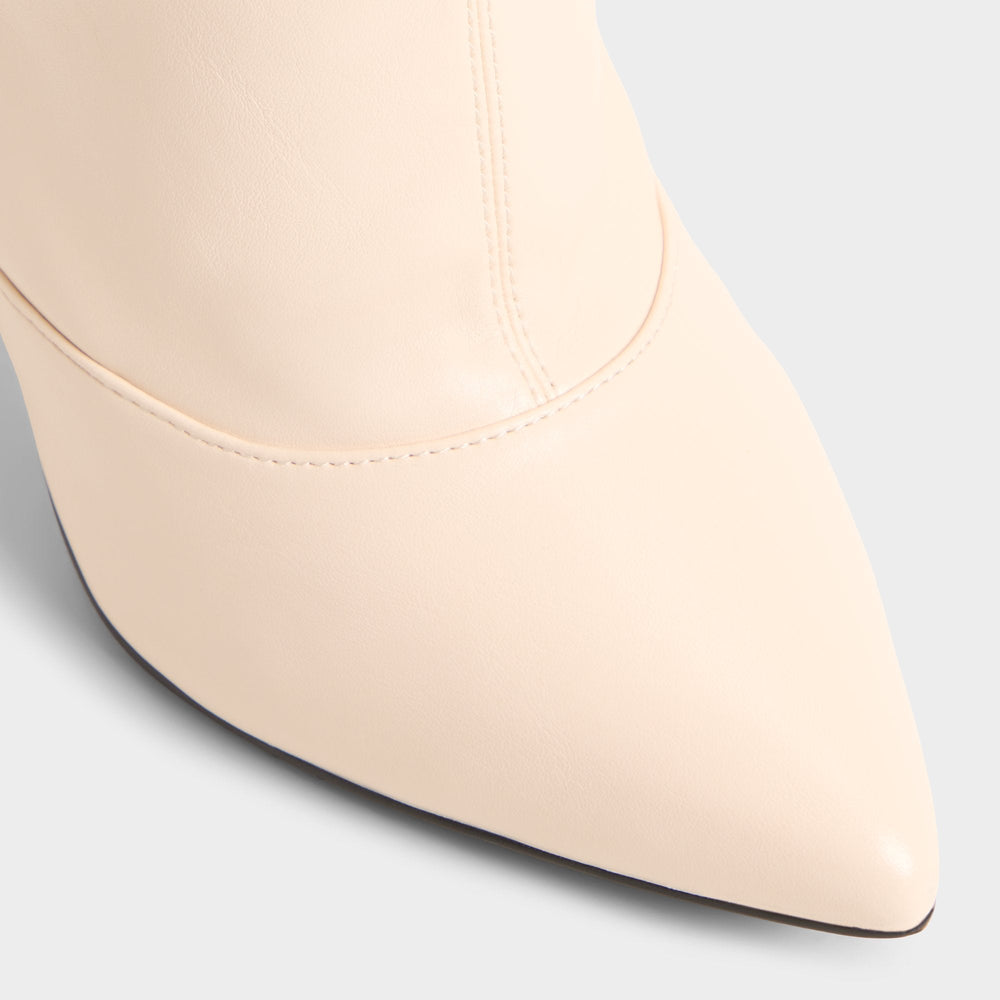 Daroba in Cream - Over-the-knee boot, Stiletto heel