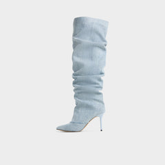 Daroba in Denim - Over-the-knee boot, Stiletto heel