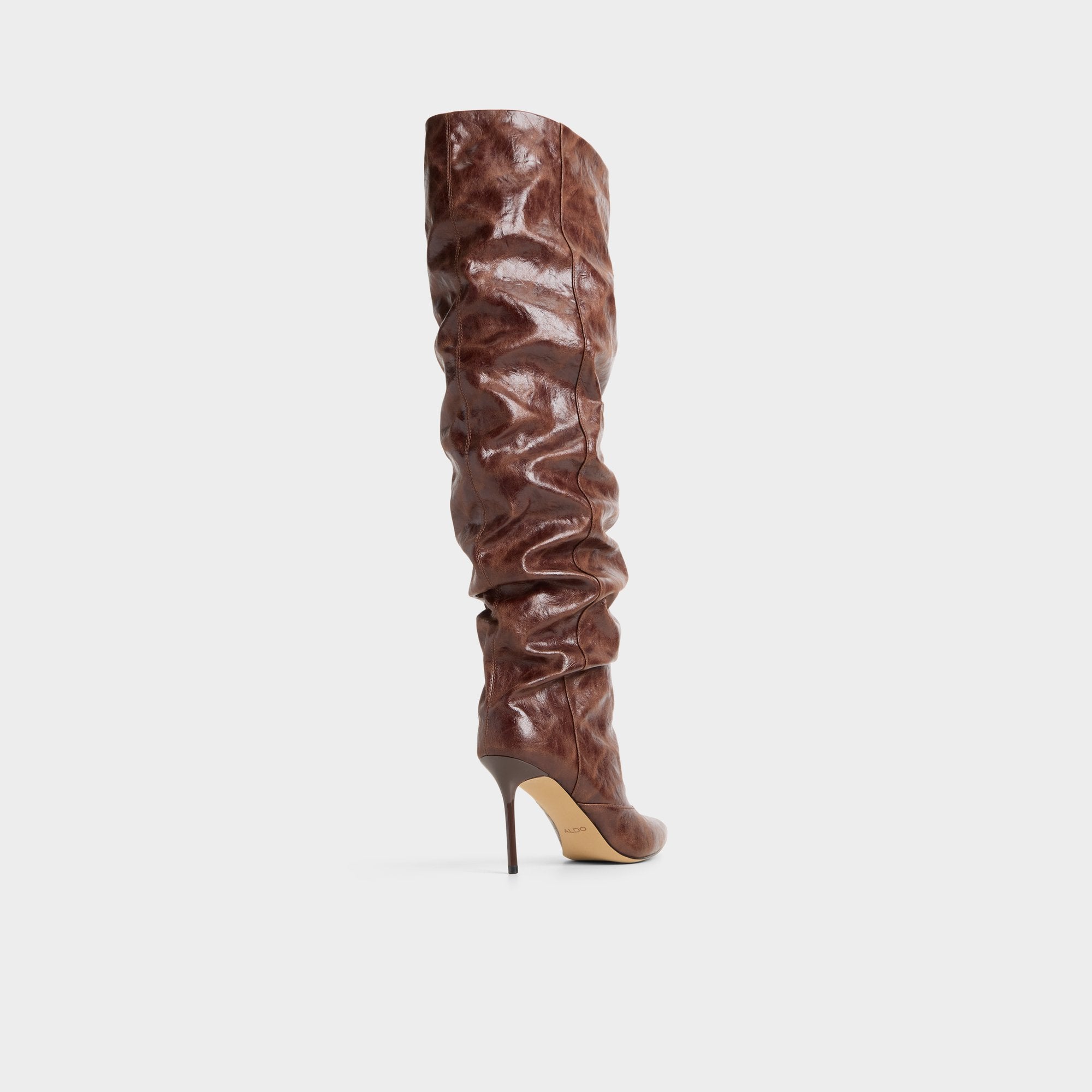 Daroba in Dark Brown - Over-the-knee boot, Stiletto heel
