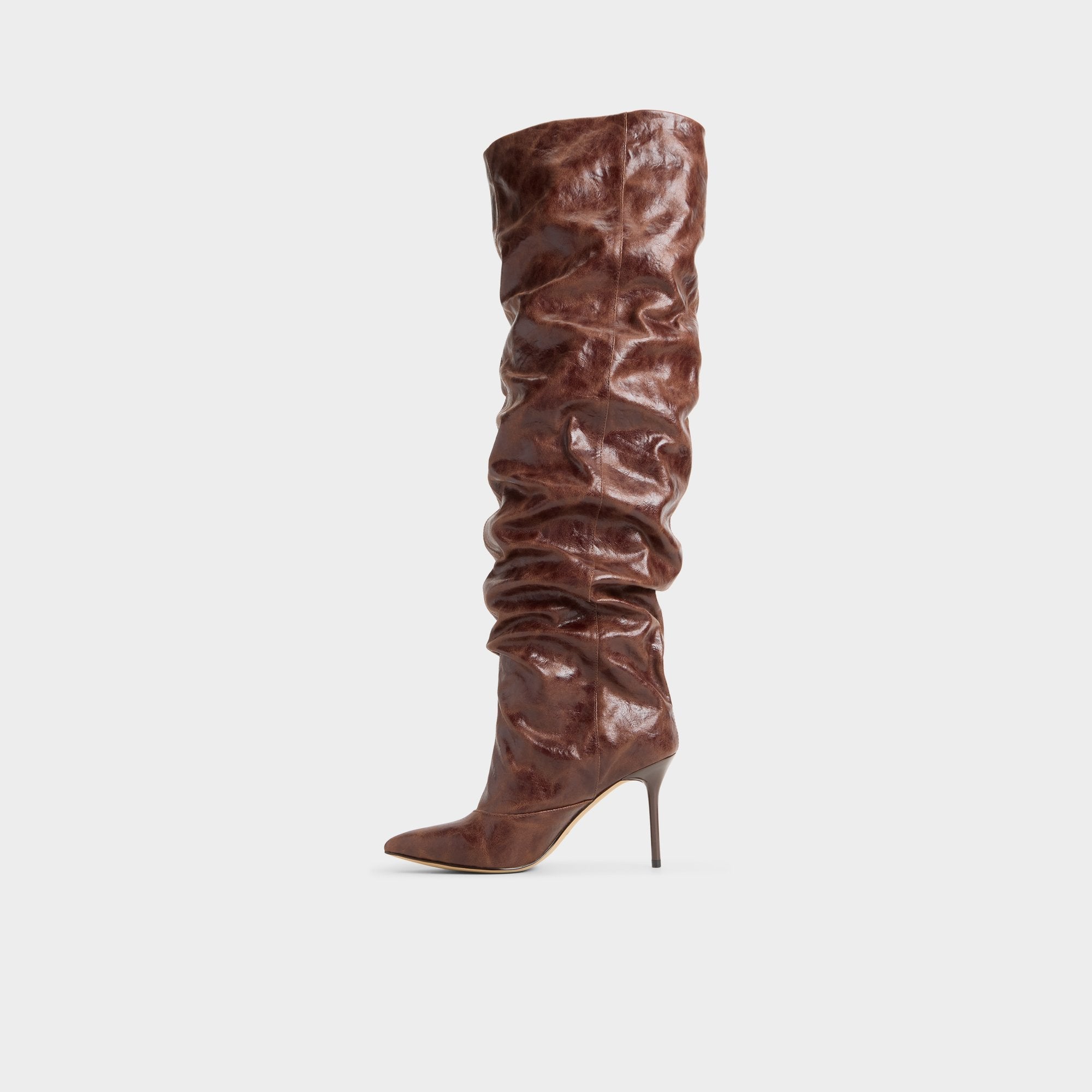 Daroba in Dark Brown - Over-the-knee boot, Stiletto heel
