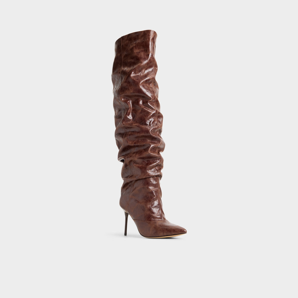 Daroba in Dark Brown - Over-the-knee boot, Stiletto heel
