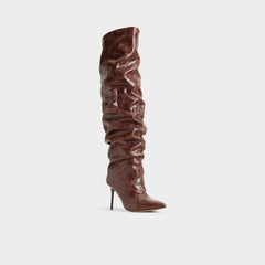 Daroba in Dark Brown - Over-the-knee boot, Stiletto heel