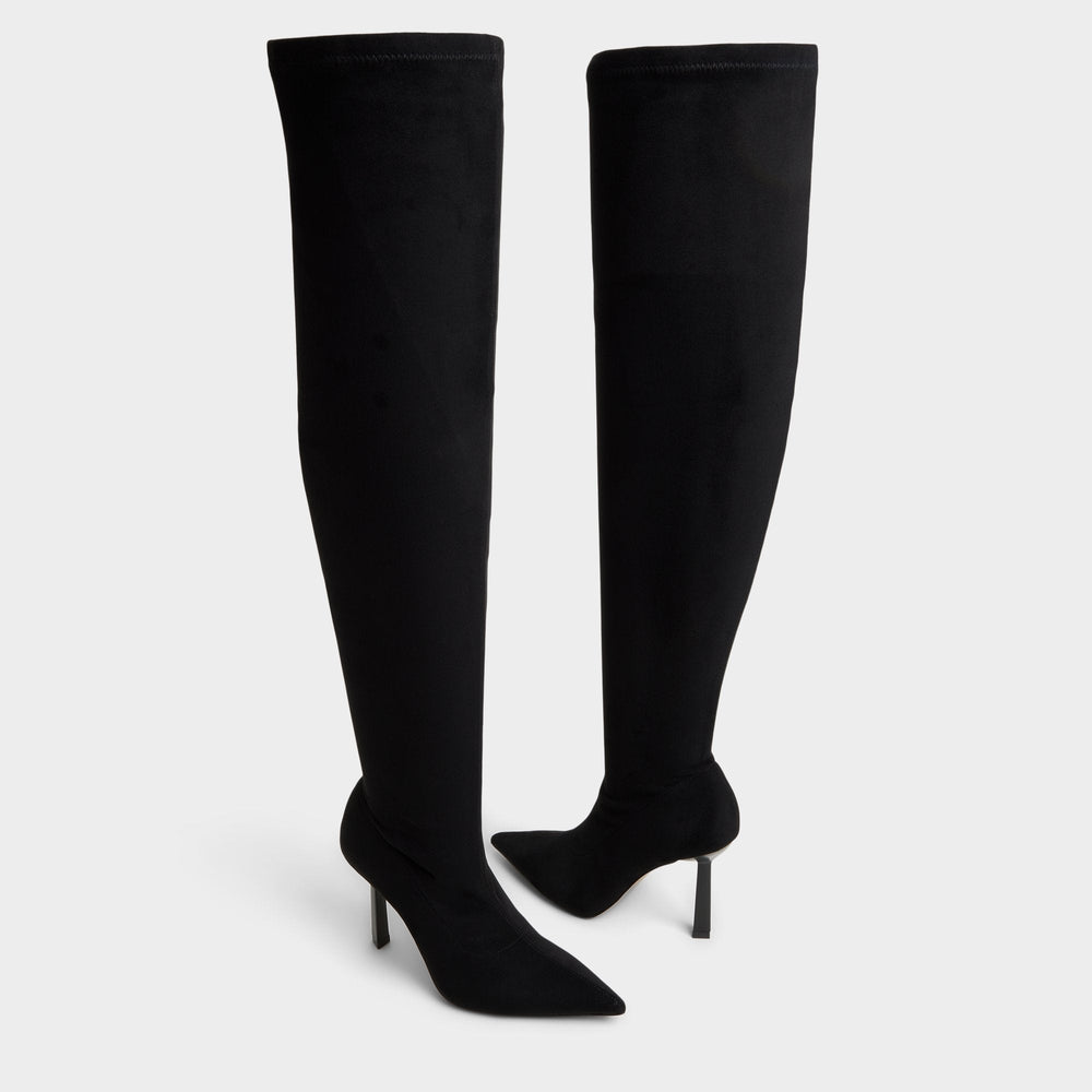 Caldan in Black - Over-the-knee boot, Stiletto heel