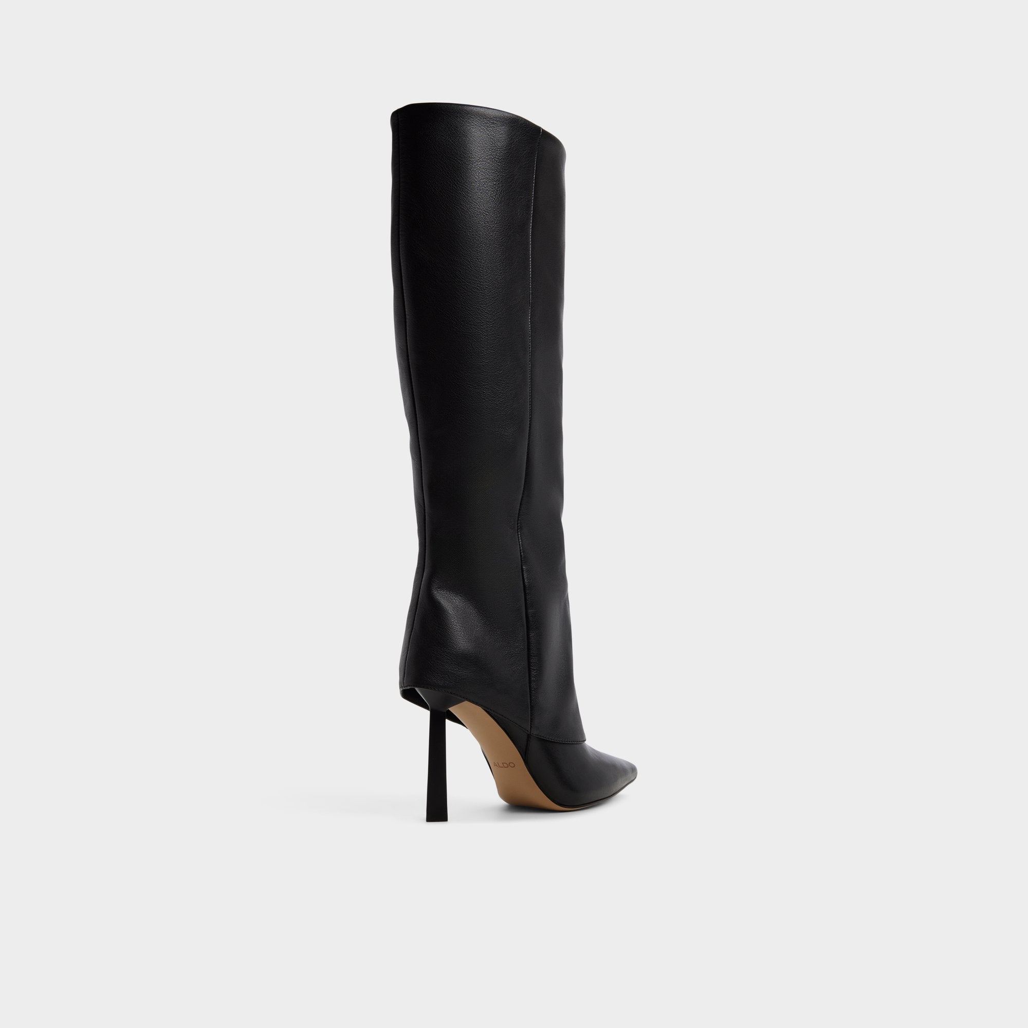 Lenoria in Black - Knee-high boot, Stiletto heel