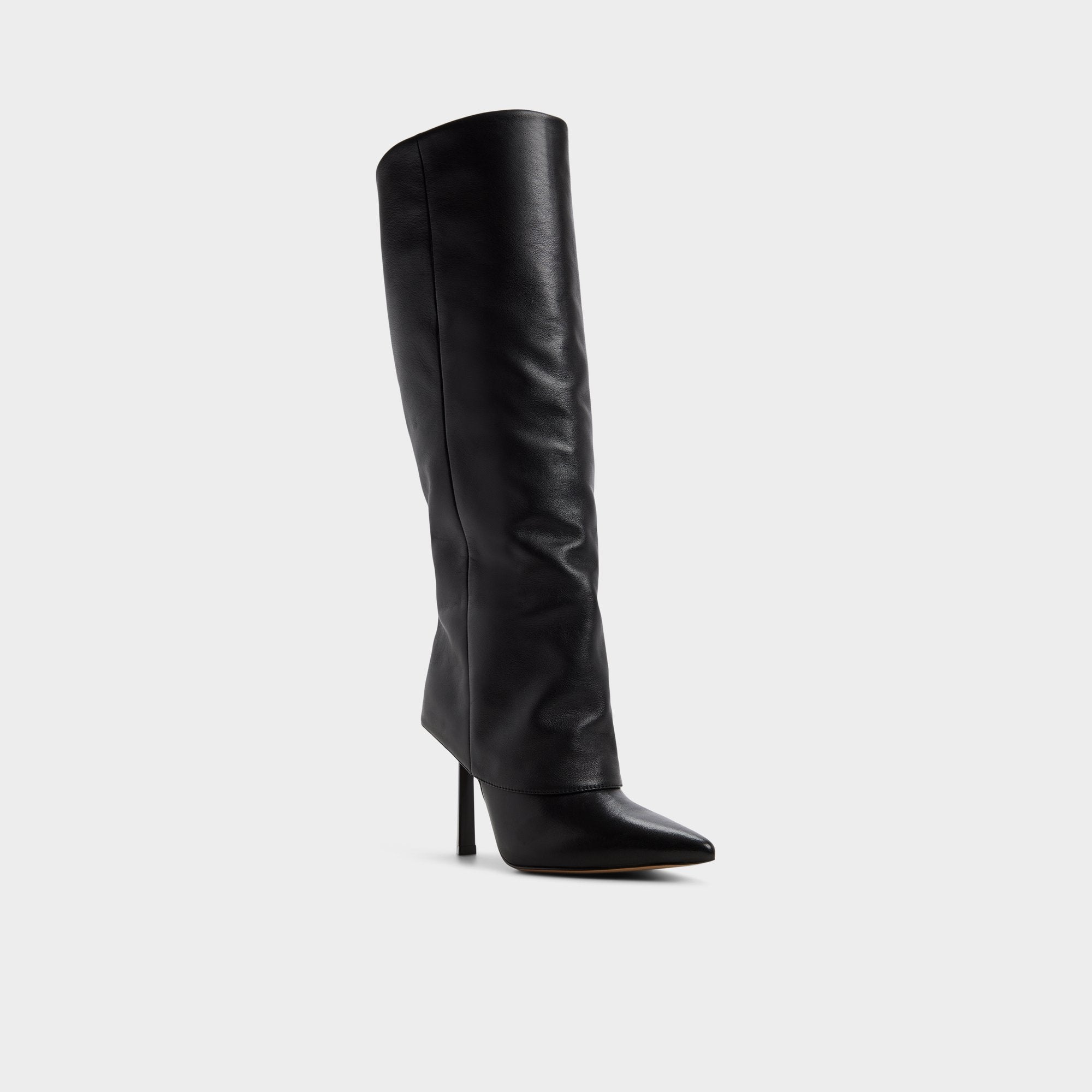 Lenoria in Black - Knee-high boot, Stiletto heel