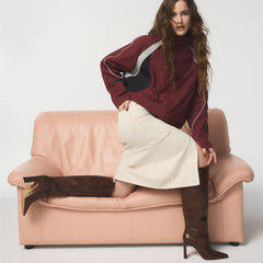 Elyne in Wc Medium Brown - Knee-high boot