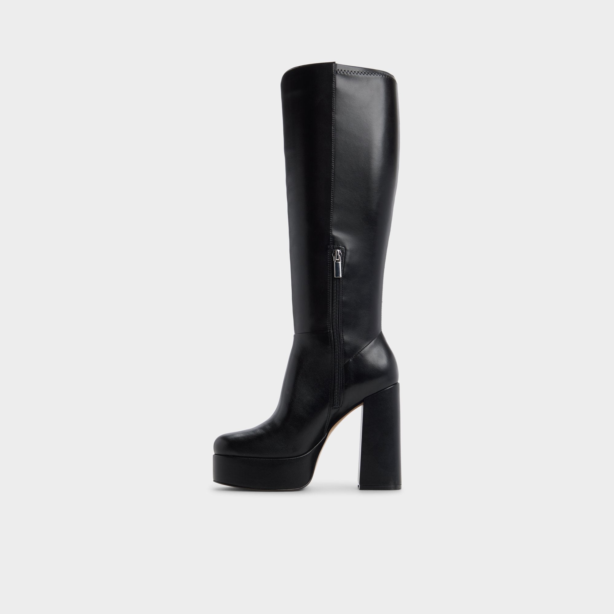 Albie in Wc Black - Knee-high boot, Platform