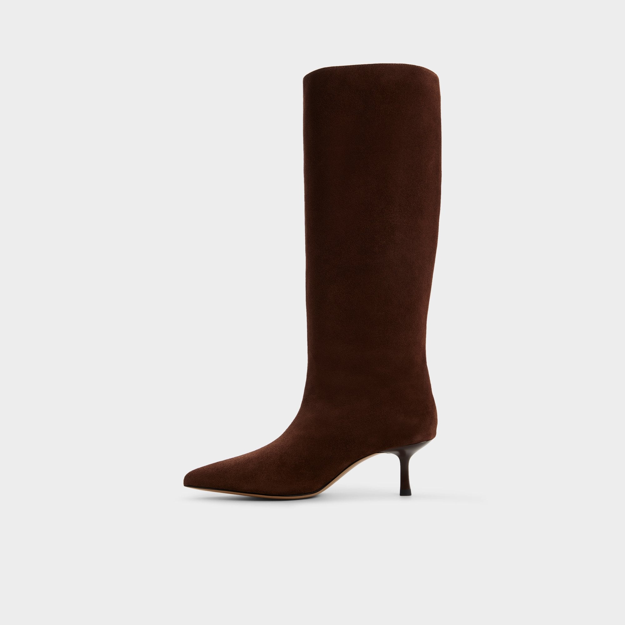 Selora in Dark Brown - Knee-high boot, Stiletto heel