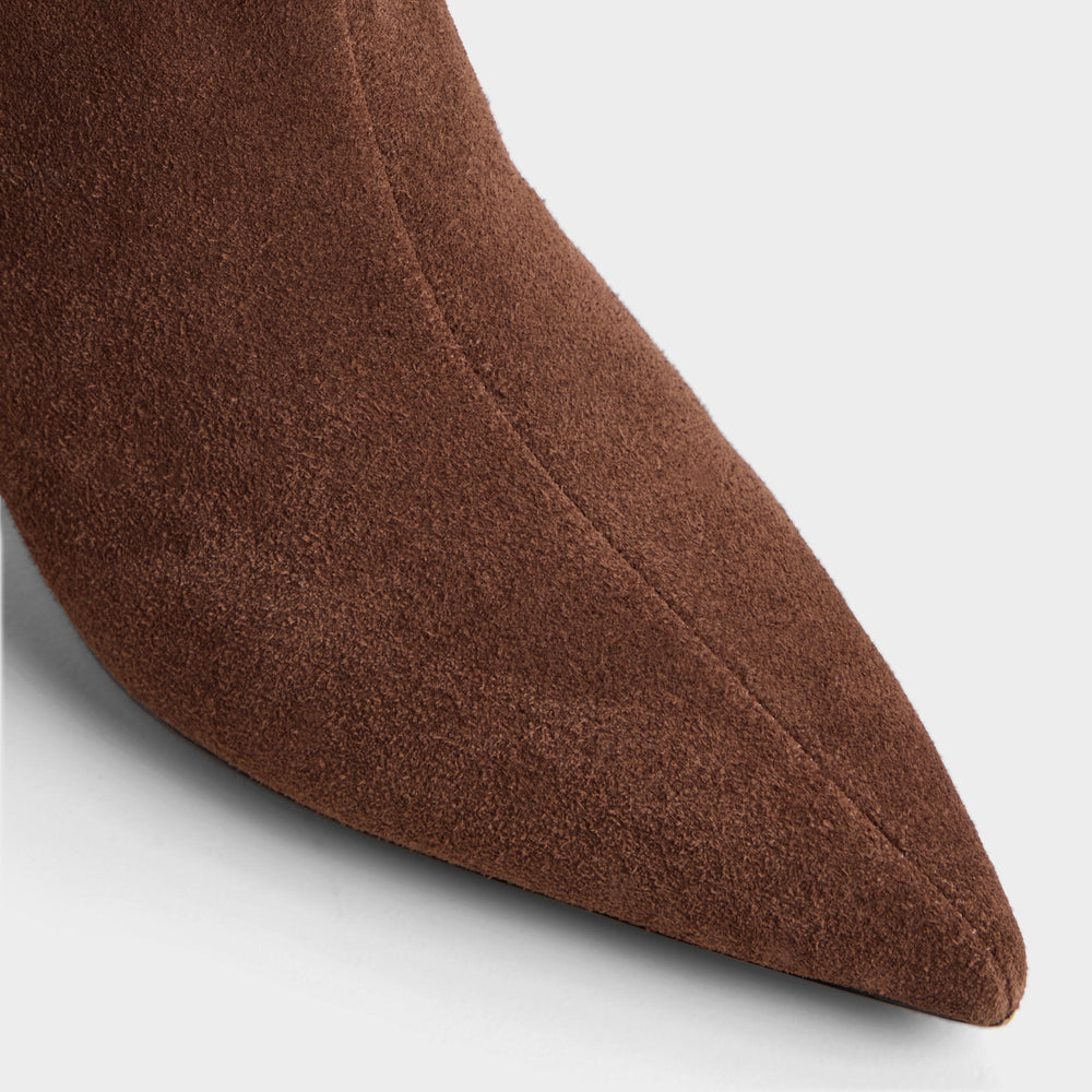 Selora in Wc Dark Brown - Knee-high boot, Stiletto heel