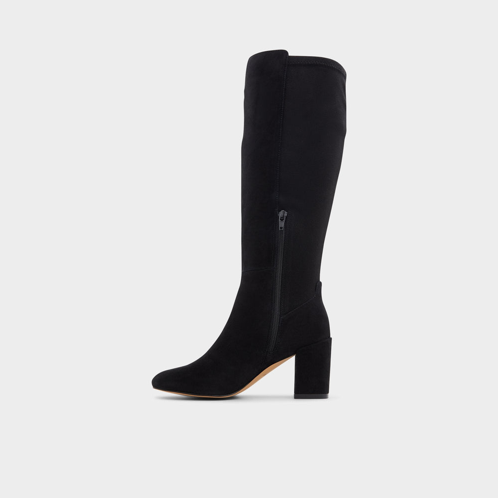 Satori in Other Black - Knee-high boot, Block heel