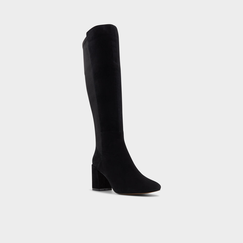 Satori in Other Black - Knee-high boot, Block heel