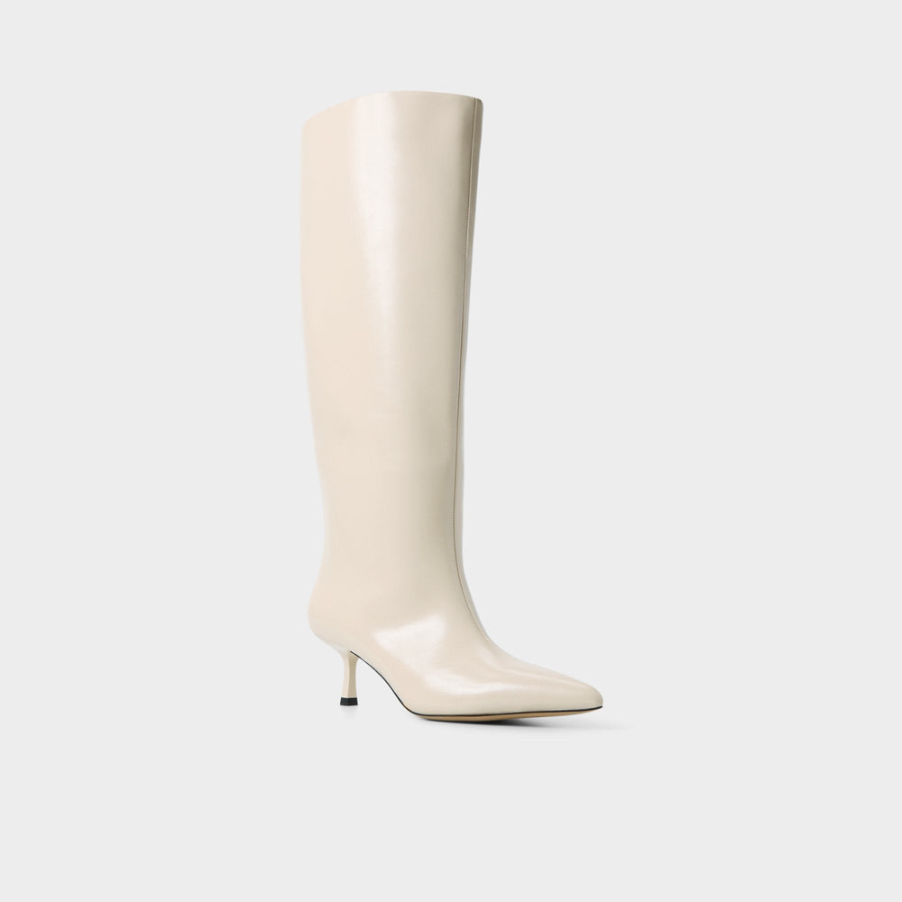 Selora-wc in Cream - Knee-high boot, Stiletto heel