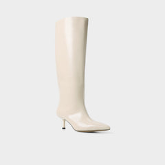 Selora-wc in Cream - Knee-high boot, Stiletto heel
