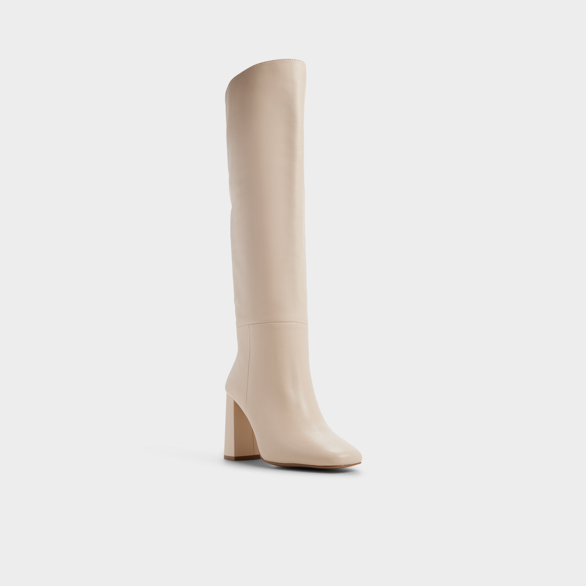 Helana in Cream - Knee-high boot, Block heel