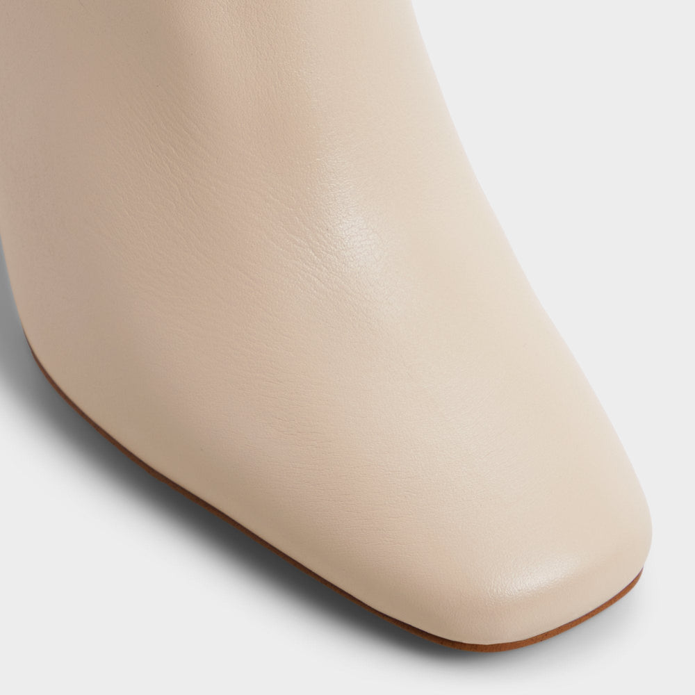 Helana in Cream - Knee-high boot, Block heel