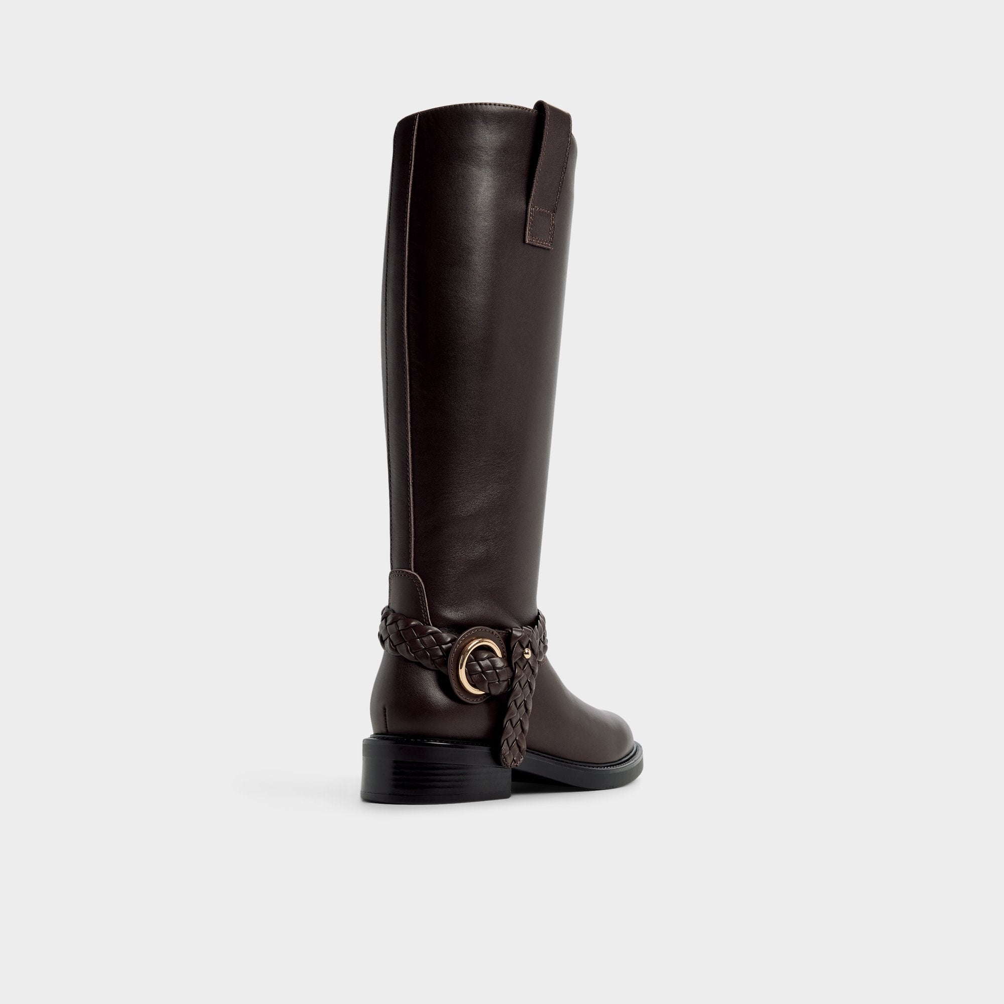 Philippa in Dark Brown - Riding boot, Block heel