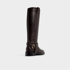 Philippa in Dark Brown - Riding boot, Block heel