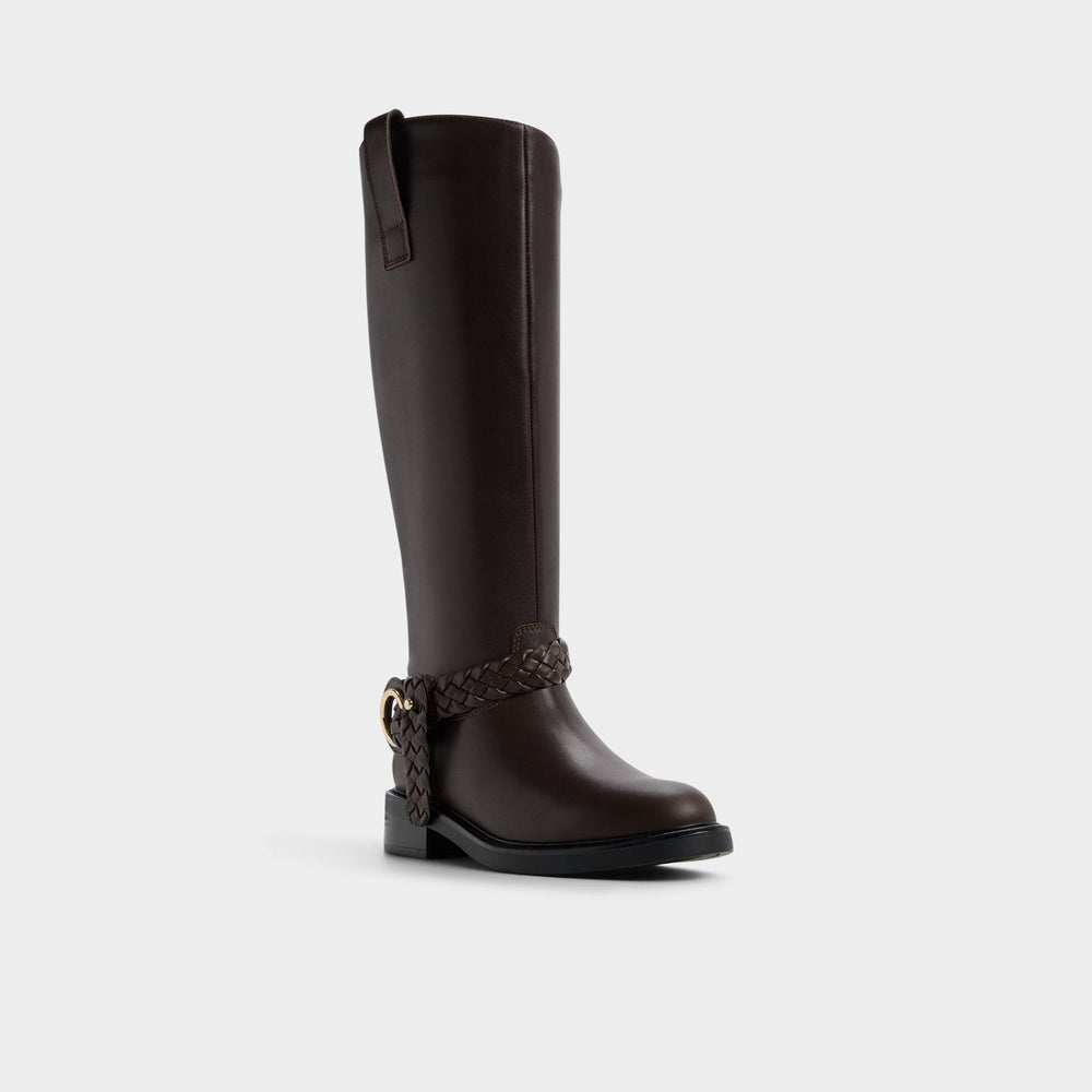 Philippa in Dark Brown - Riding boot, Block heel